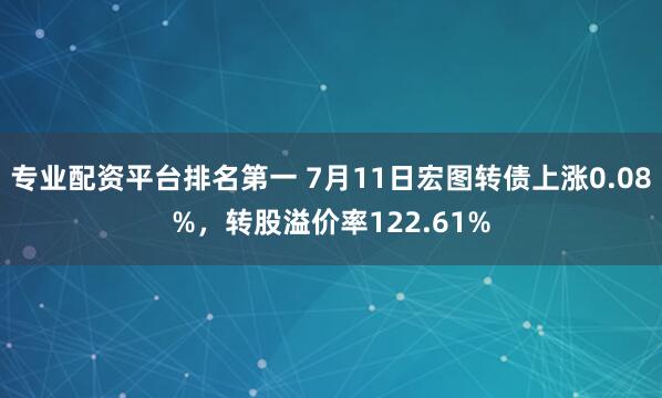 专业配资平台排名第一 7月11日宏图转债上涨0.08%，转股溢价率122.61%